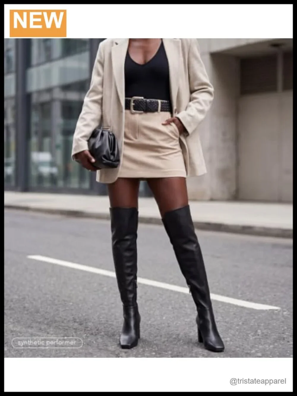 Square Toe Chunky Heel Over the Knee Boots Faux Leather